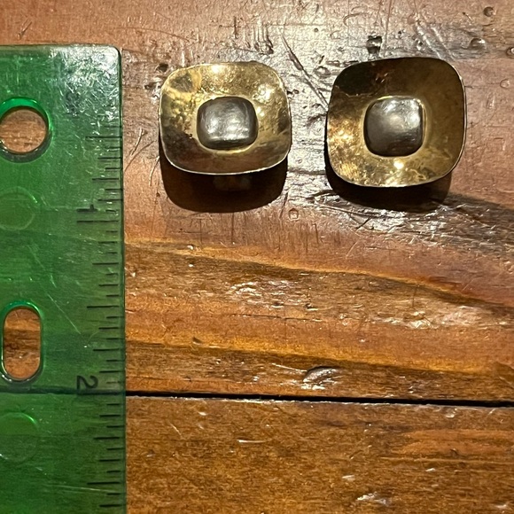 AMAZING! 14k and sterling james avery modern square earrings with clip on back - Picture 8 of 9